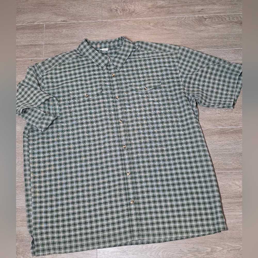 LL Bean Casual Short Sleeve Button Up Shirt Mens Size XXL Tall